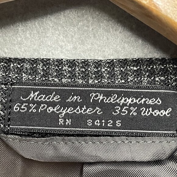 Hardy Amies Mens Houndstooth Blazer Jacket Size L 48 Gray Wool Blend - Picture 6 of 8